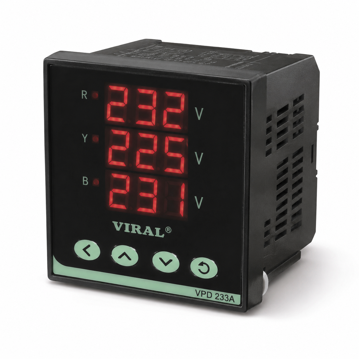 Three Phase Volt Controller AC ( 30 - 500 V AC P-P / 30 - 300 V AC P-N ) - 96 X 96 X 55 mm (0.56" Display) / Cat VVC - 9603