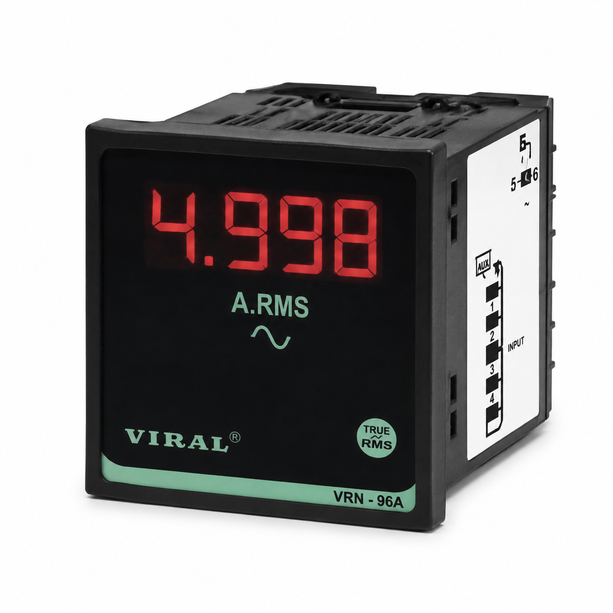 Single Phase AC Ampere Indicator - 0 - 5 A AC Direct, 0 - 5000 A AC C.T. Selectable