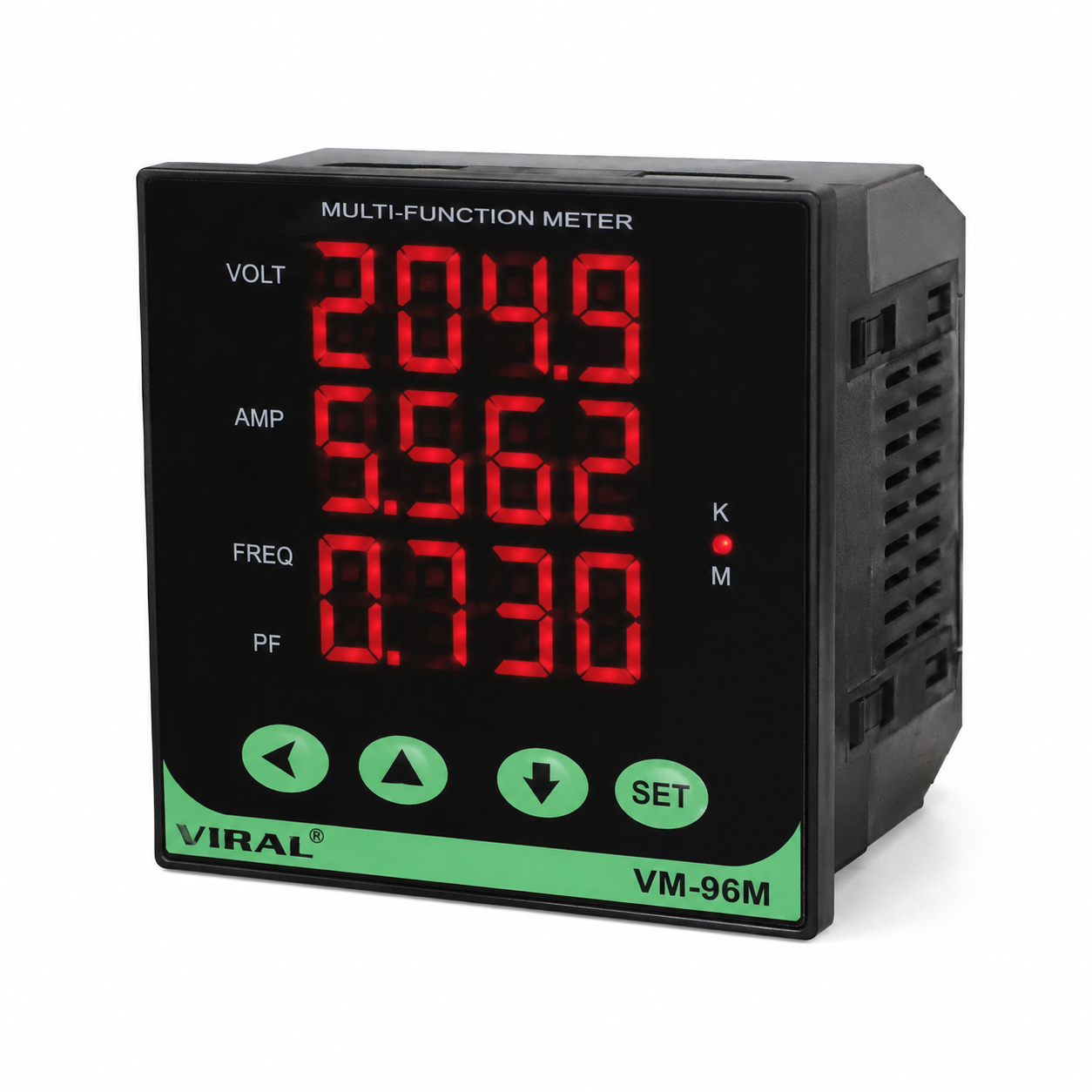 Single Phase Volt Ampere Watt ( VAW ) Controller - Over / Under Current Load Tripping Settable - 96 X 96 X 55 mm (0.56" Display) / Cat VAW - 9602