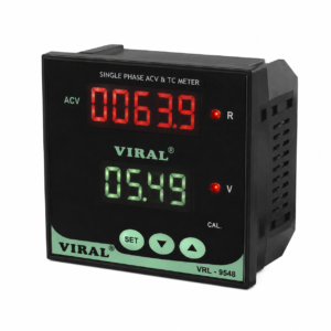Single Phase Power And Energy Meter, Double Display - 96 X 96 X 55 mm (0.39" Display) / Cat VKWH - 9696