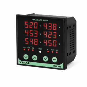 Three Phase Volt Ampere Indicator - 96 X 96 X 50 mm (0.36" Display) / Cat VVA - 9606