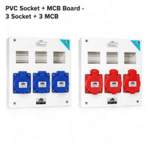 PVC 3 Socket + 3 MCB Board