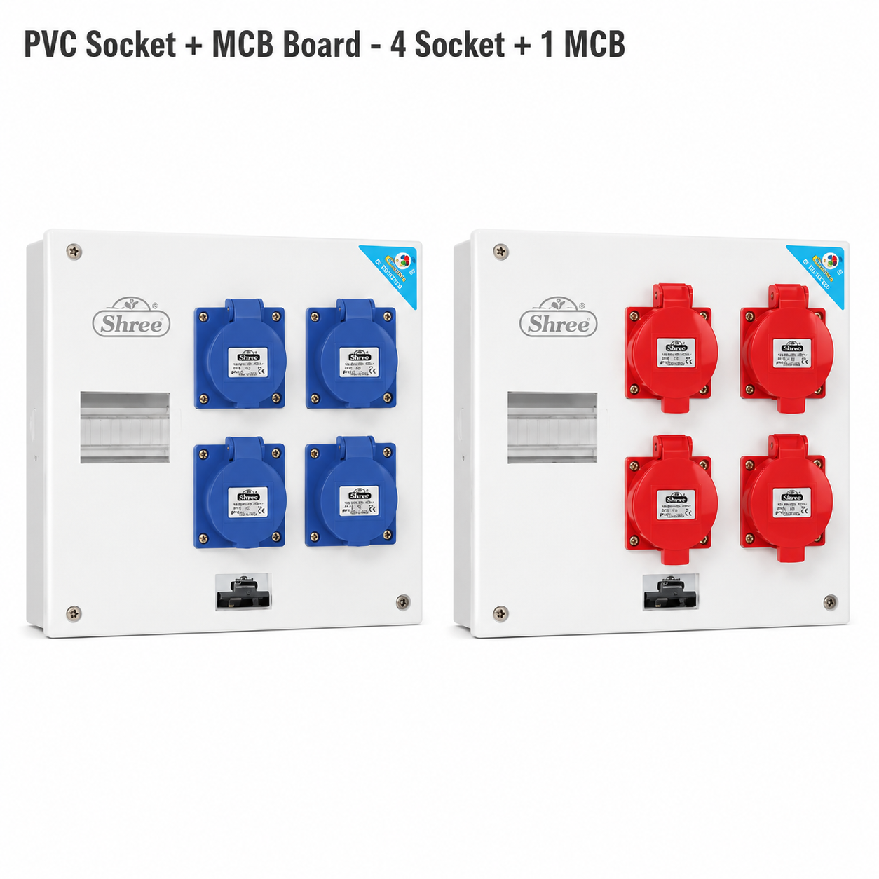PVC 4 Socket + 1 MCB Board