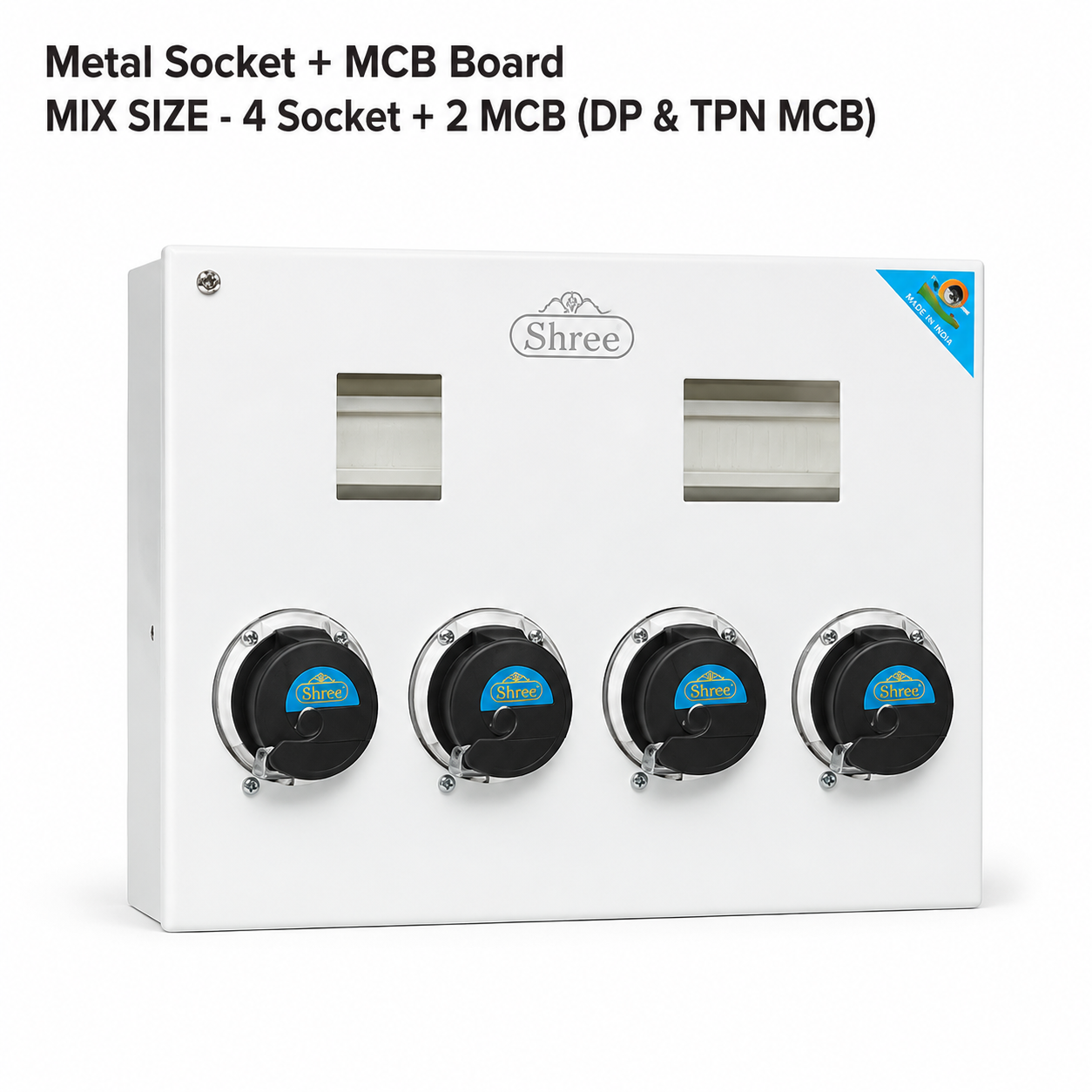 4 Socket + 2 MCB Board - DP & TPN MCB