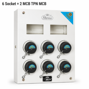 6 Socket + 2 MCB Board - TPN MCB
