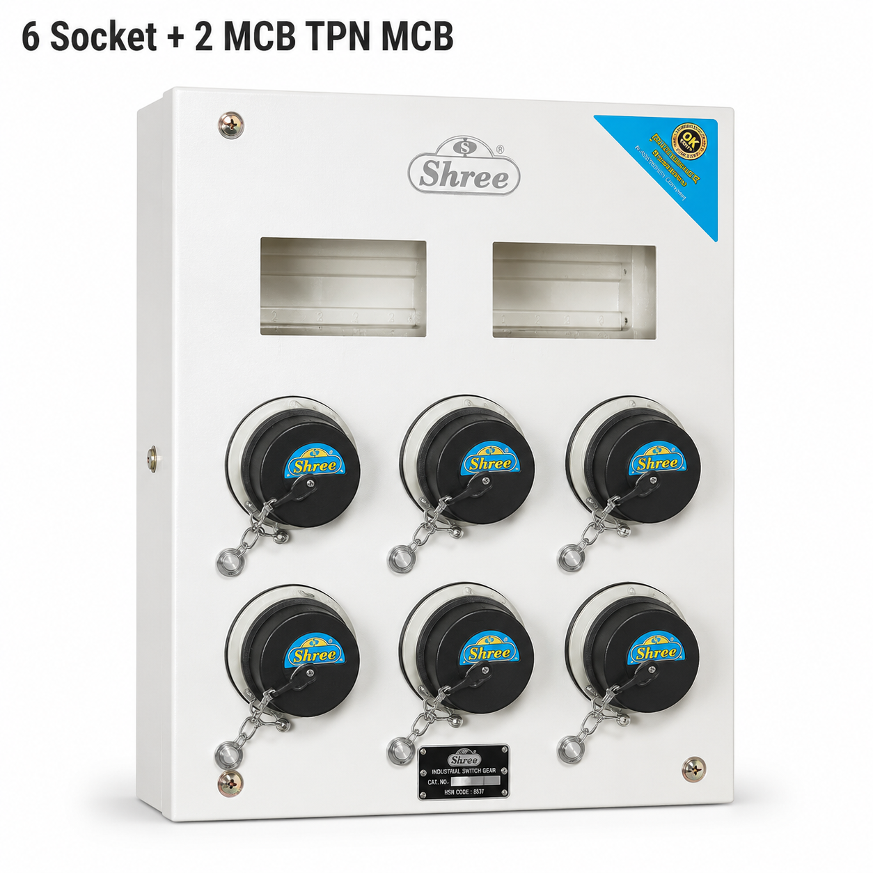 6 Socket + 2 MCB Board - TPN MCB