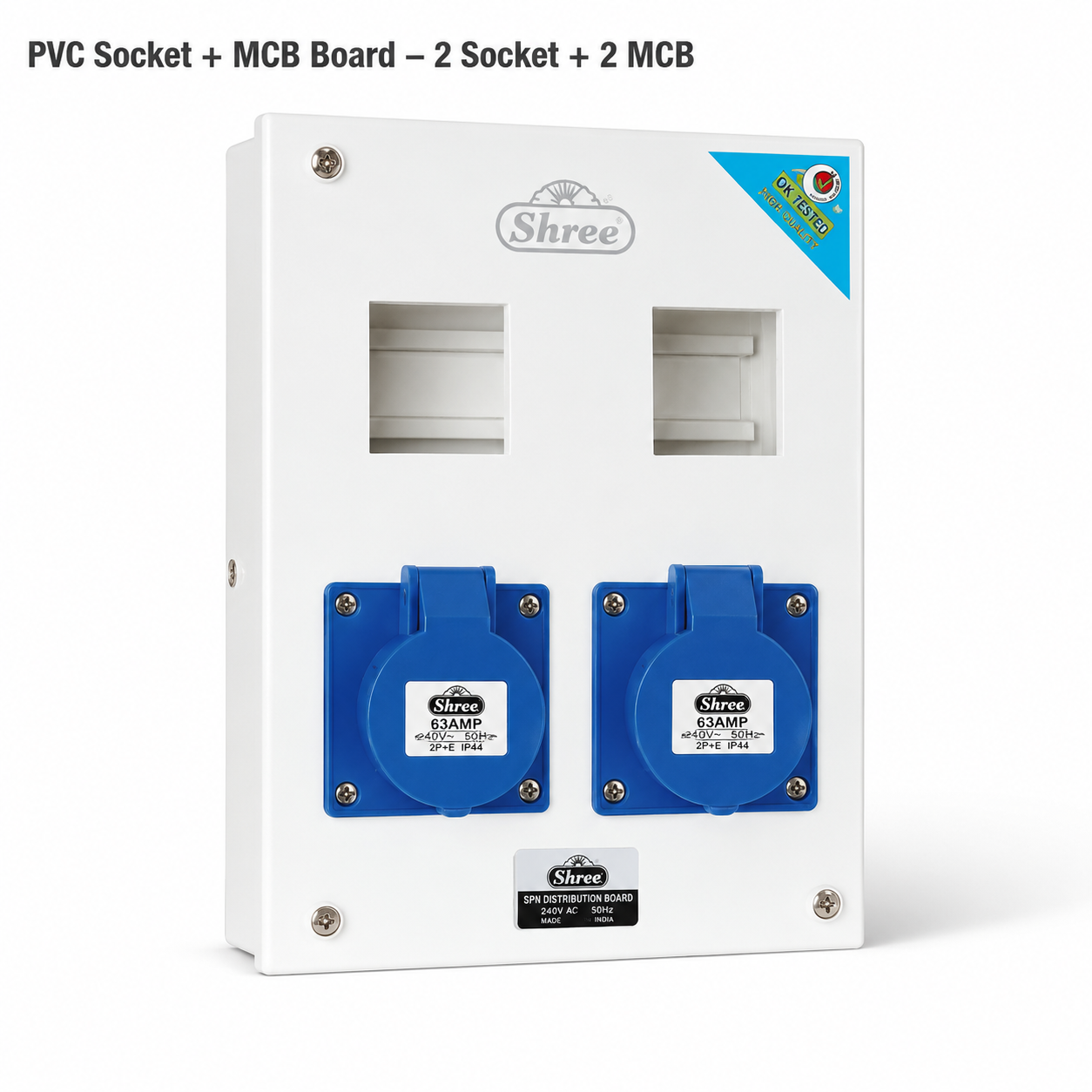 PVC 2 Socket + 2 MCB Board