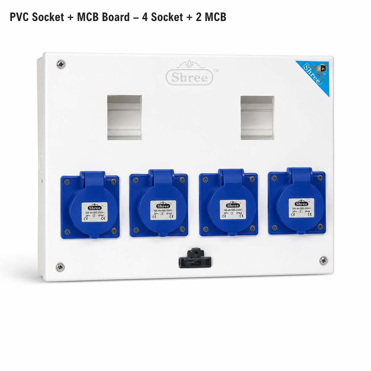 PVC 4 Socket + 2 MCB Board